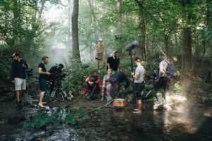 The film crew shooted in the wood