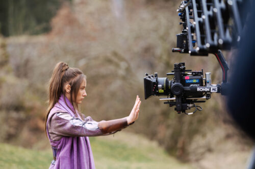 girl acting on camera