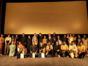 Students with teachers, end of the year ceremony