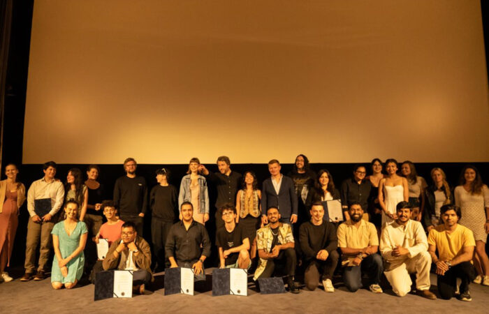 Students with teachers, end of the year ceremony