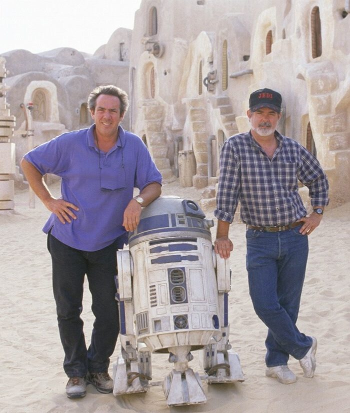 Rick McCallum (left) and George Lucas (right)